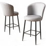 Hanah Home Uras Juego de 2 Taburetes de Bar Gris y Negro